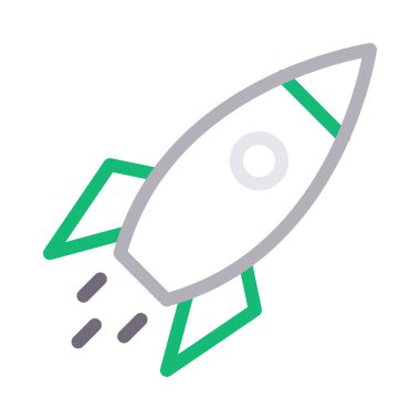roket vektör renk çizgisi simgesi