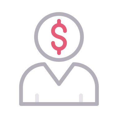 avatar vektör renk çizgisi simgesi