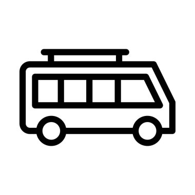 kamyon vektör ince çizgi simgesi