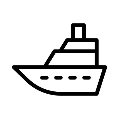 tekne vektörü ince çizgi simgesi