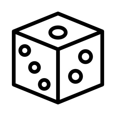 ludo vektörü ince çizgi simgesi