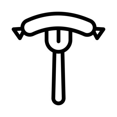 çatal vektörü ince çizgi simgesi