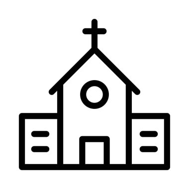 Katolik vektör ince çizgi simgesi