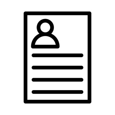 CV vektör ince çizgi simgesi