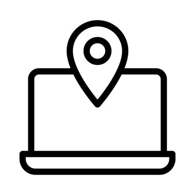 harita vektörü ince çizgi simgesi