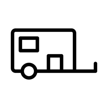 karavan vektör ince çizgi simgesi