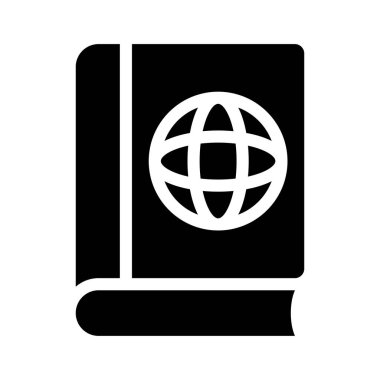 kitap vektörü glyph düz simgesi