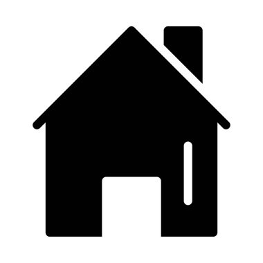 ev vektörü glyph düz simgesi