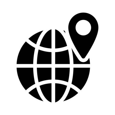 konum vektörü düz simge