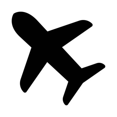 uçuş vektörü glyph düz simgesi