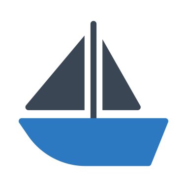 Gemi vektör renk simgesi