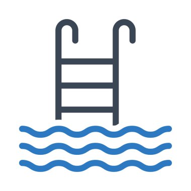 havuz vektörü renk çizgisi simgesi