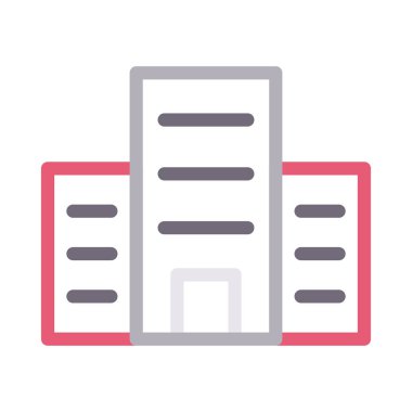 Otel vektör renk çizgisi simgesi