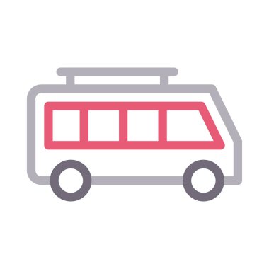 kamyon vektör renk çizgisi simgesi