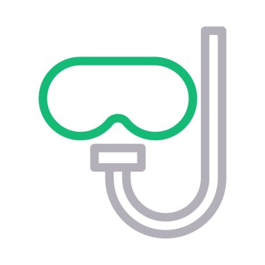 scuba vektör renk çizgisi simgesi