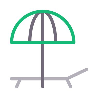 şemsiye vektör renk çizgisi simgesi