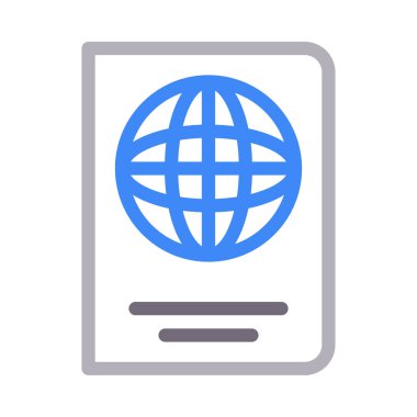 pasaport vektörü renk çizgisi simgesi