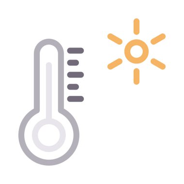 sıcaklık vektörü renk çizgisi simgesi