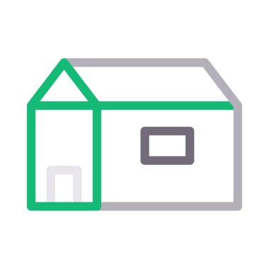 ev vektörü renk çizgisi simgesi