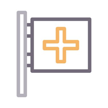 tıbbi vektör renk çizgisi simgesi