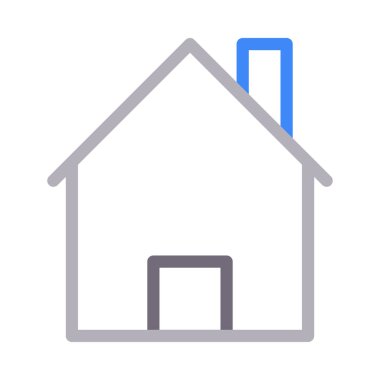 ev vektörü renk çizgisi simgesi