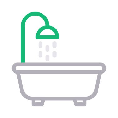 küvet vektörü renk çizgisi simgesi