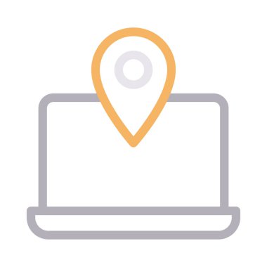 harita vektör renk çizgisi simgesi