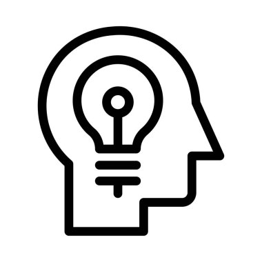 düşünce vektörü ince çizgi simgesi