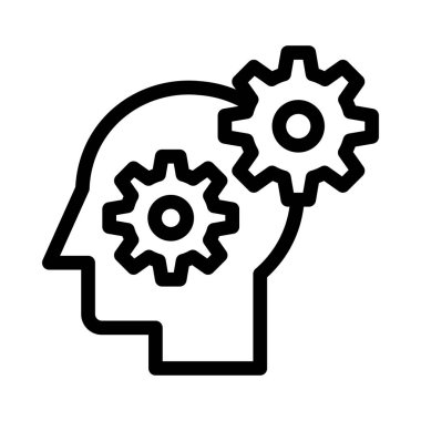 Zihin vektörü ince çizgi simgesi