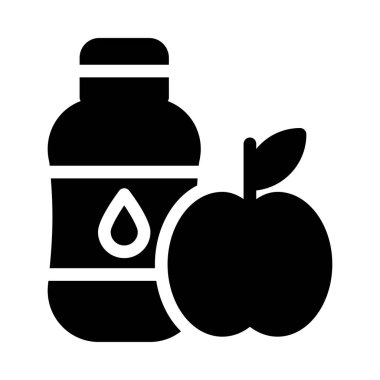 elma vektörü giyph düz simgesi