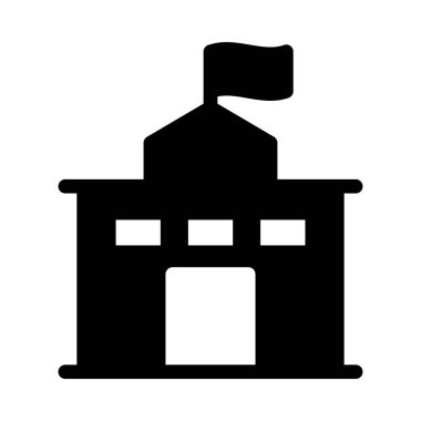 kolej vektörü giyph düz simgesi