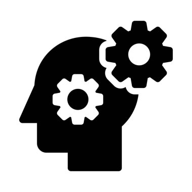 Zihin vektörü giyph düz simgesi