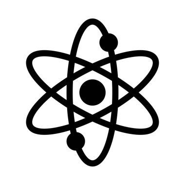 atom vektörü giyph düz simgesi