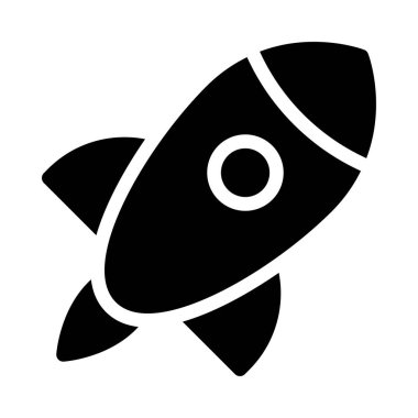 uzay gemisi vektörü giyph düz simgesi