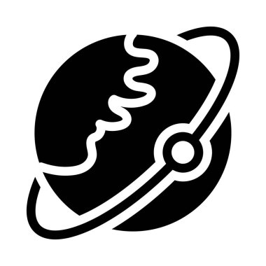 Gezegen vektörü giyph düz simgesi