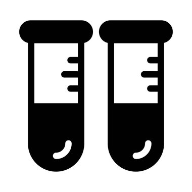 test vektörü giyph düz simgesi