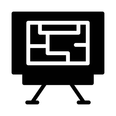 tahta vektörü giyph düz simgesi