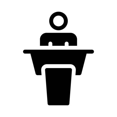 konuşma vektörü giyph düz simgesi