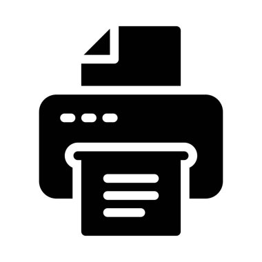 yazıcı vektörü giyph düz simgesi