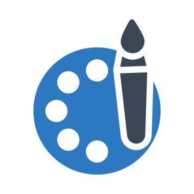 fırça vektörü giyph renk simgesi