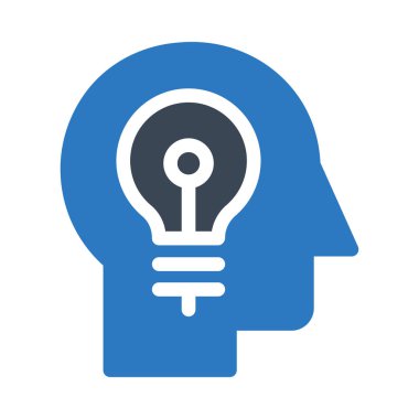 Düşünen vektör giyph renk simgesi