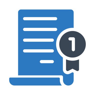 Sertifika vektör giyph renk simgesi