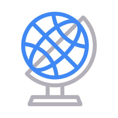 dünya vektör renk çizgisi simgesi 