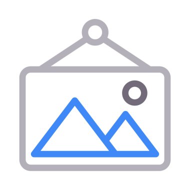 fotoğraf vektörü renk çizgisi simgesi 