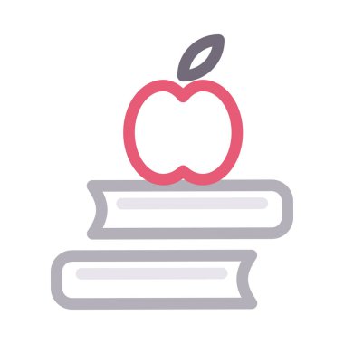 elma vektörü renk çizgisi simgesi 