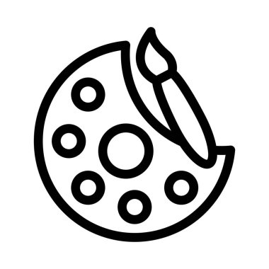 palet vektörü ince çizgi simgesi 