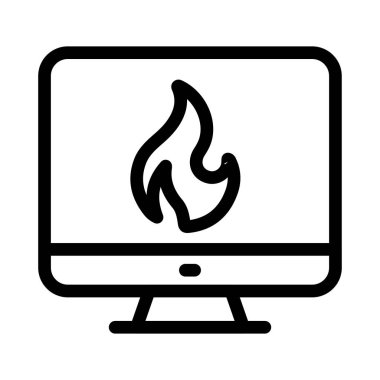 alev vektörü ince çizgi simgesi 