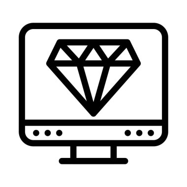 Elmas vektörü ince çizgi simgesi 