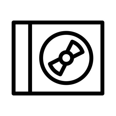 DVD vektörü ince çizgi simgesi 