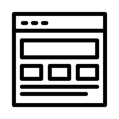 tarayıcı vektörü ince çizgi simgesi 